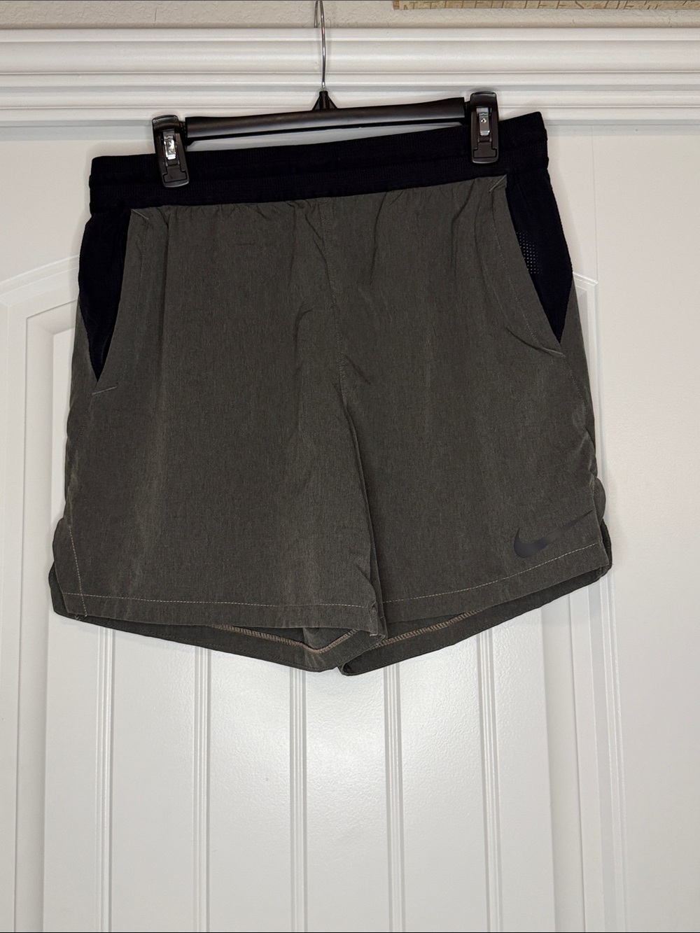 Nike Women's Olive and Black Athletic Shorts